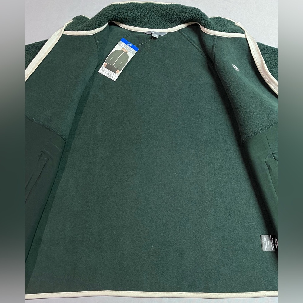 Sierra Designs Women's Fleece Sherpa Zip Up Green Jacket NWT - Picture 7 of 8